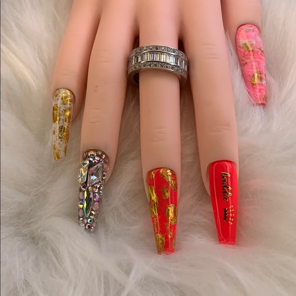 Other - 2/$35 Baddie Bling Neon Nails